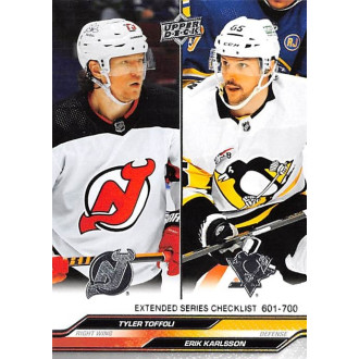 Řadové karty - Toffoli Tyler, Karlsson Erik - 2023-24 Upper Deck No.700