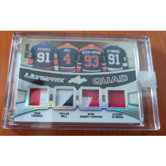 Top Stars - Stamkos Steven, Tavares John, Hall Taylor, Nuget-Hopkins Ryan - 2016-17 Leaf Ultimate Quad Memorabilia Prime Silver Spectrum No.UQ-09 A3