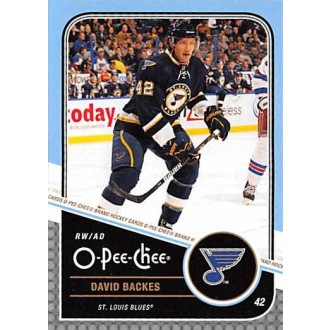 Řadové karty - Backes David - 2011-12 O-Pee-Chee No.385