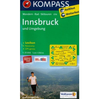 Turistické mapy - Innsbruck und Umgebung - Kompass 036