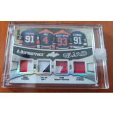 Stamkos Steven, Tavares John, Hall Taylor, Nuget-Hopkins Ryan - 2016-17 Leaf Ultimate Quad Memorabilia Prime Silver Spectrum No.UQ-09 A3